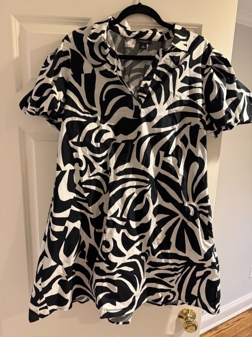 NWT Halogen Puff Sleeve Cotton Shirtdress Size L - Picture 2 of 3